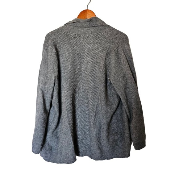 Cyrus Womens Gray Shawl Collar Long Sleeves Draped Open Front Cardigan Plus size - Picture 12 of 13